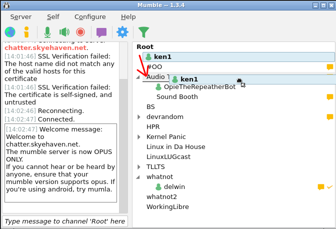 audio test screenshot
