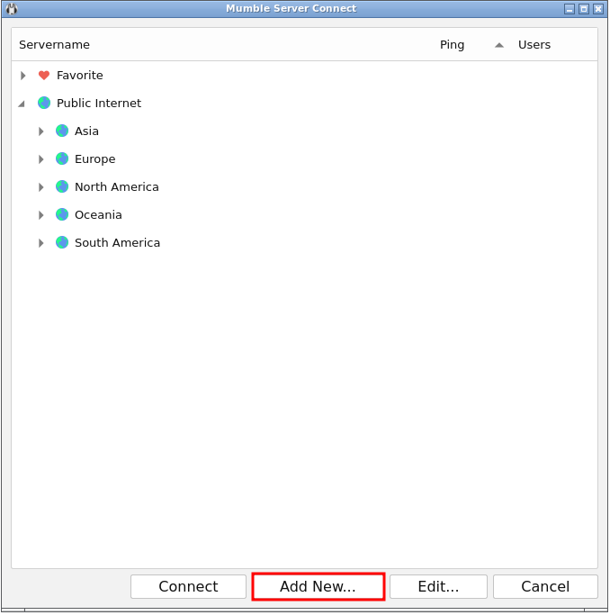 add new connection screenshot